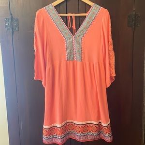 Coral Bohemian White Mark Women’s Dress